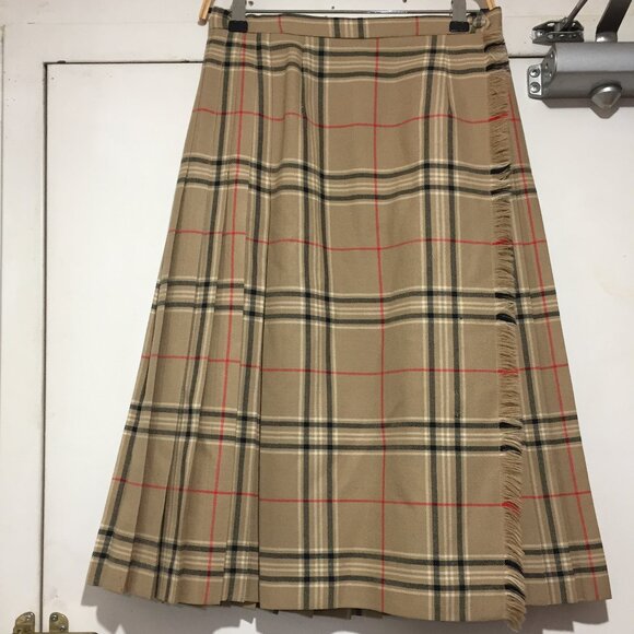 VINTAGE HIGHLAND QUEEN PLAID PLEATED KILT SKIRT SIZE 14 - Picture 1 of 7